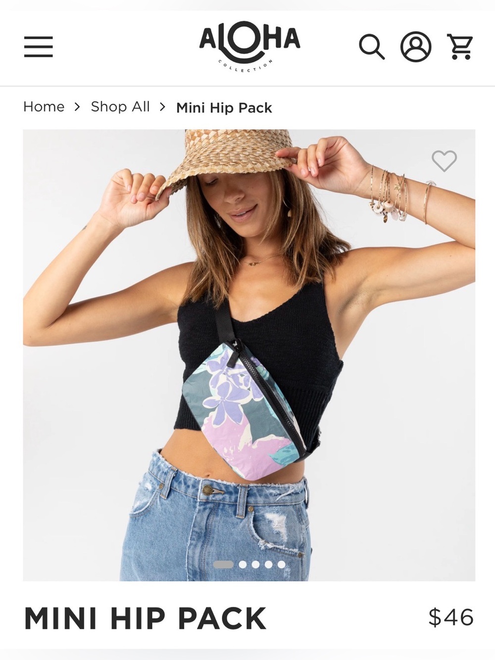 NWT Aloha Collection mini hip pack pau Hana • tropical Hawaii style • waterproof - Picture 2 of 8